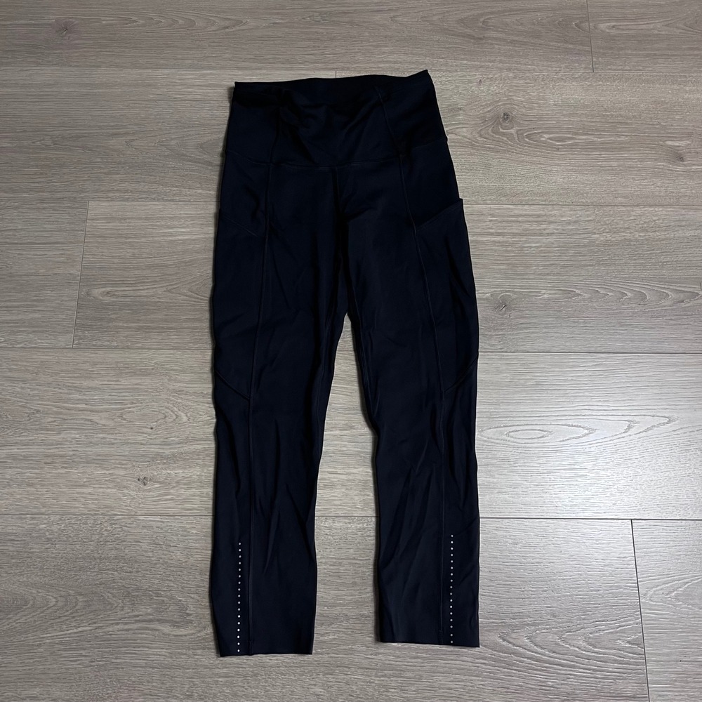Lululemon Fast and Free‎ High Rise Pocket Crop Leggings Black Size 2 Athleisure
